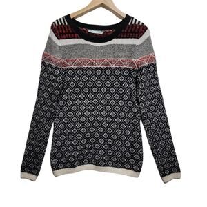 Maurices  Womens Sweater Mixed Print Red Black White Size Small